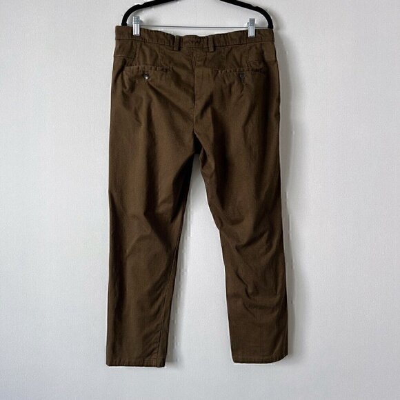 E.T.A Men's Pants Size 34 Brown Chino Slim Fit Geometric Diamond Dot Pattern - Picture 10 of 10